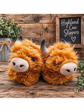 Highland Cow Slipper, size 7-8